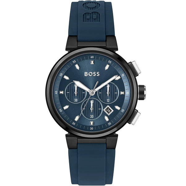 Blue Dial Chronograph with Blue Silicone Strap